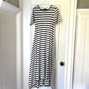 JCrew Blue and White T-Shirt Dress